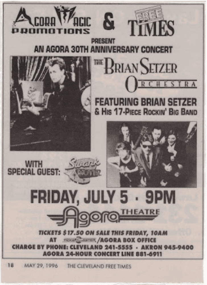 "Swank Motel" opens for “Brian Setzer Orchestra” (1996)