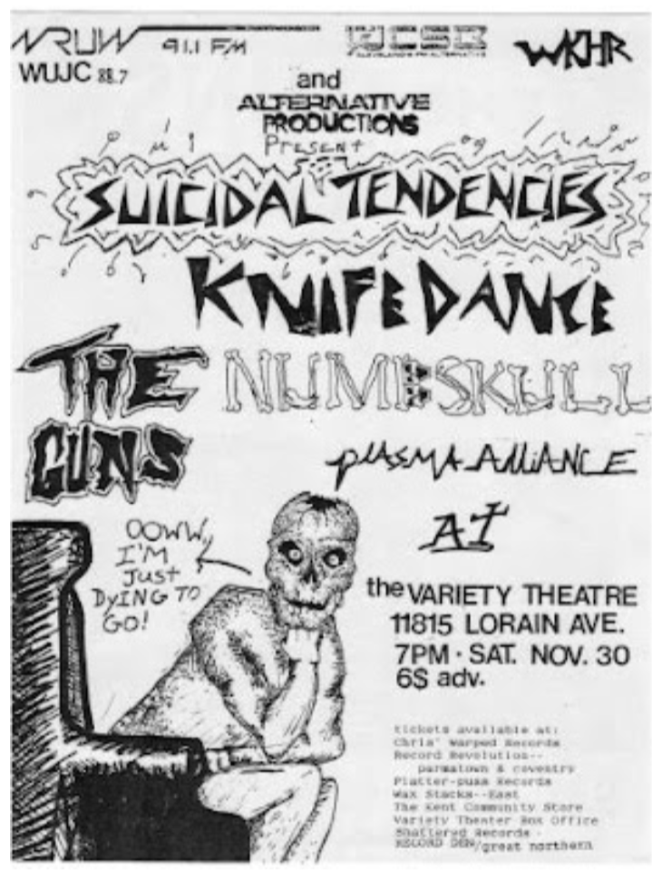 “Numbskull” opens for “Suicidal Tendencies” (1986)