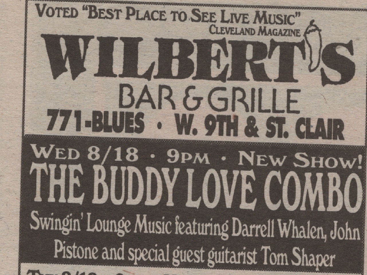 Buddy Love Combo at Wilbert's Blues Bar in 1999
